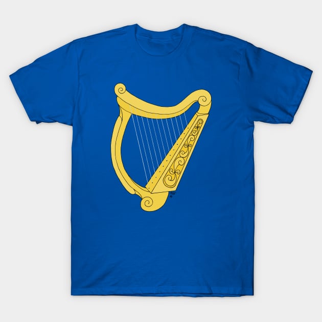 Irish Harp T-Shirt by AzureLionProductions